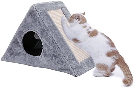 2 En 1 Triangle Griffoir Pour Chat Speedy Pet Maison Pliable Avec Grattoir A Chat Avec Housse Detachable Tour Amusant A Chat Jouet Pour Chaton Couleur Gris 48x32cm Amazon Fr Animalerie