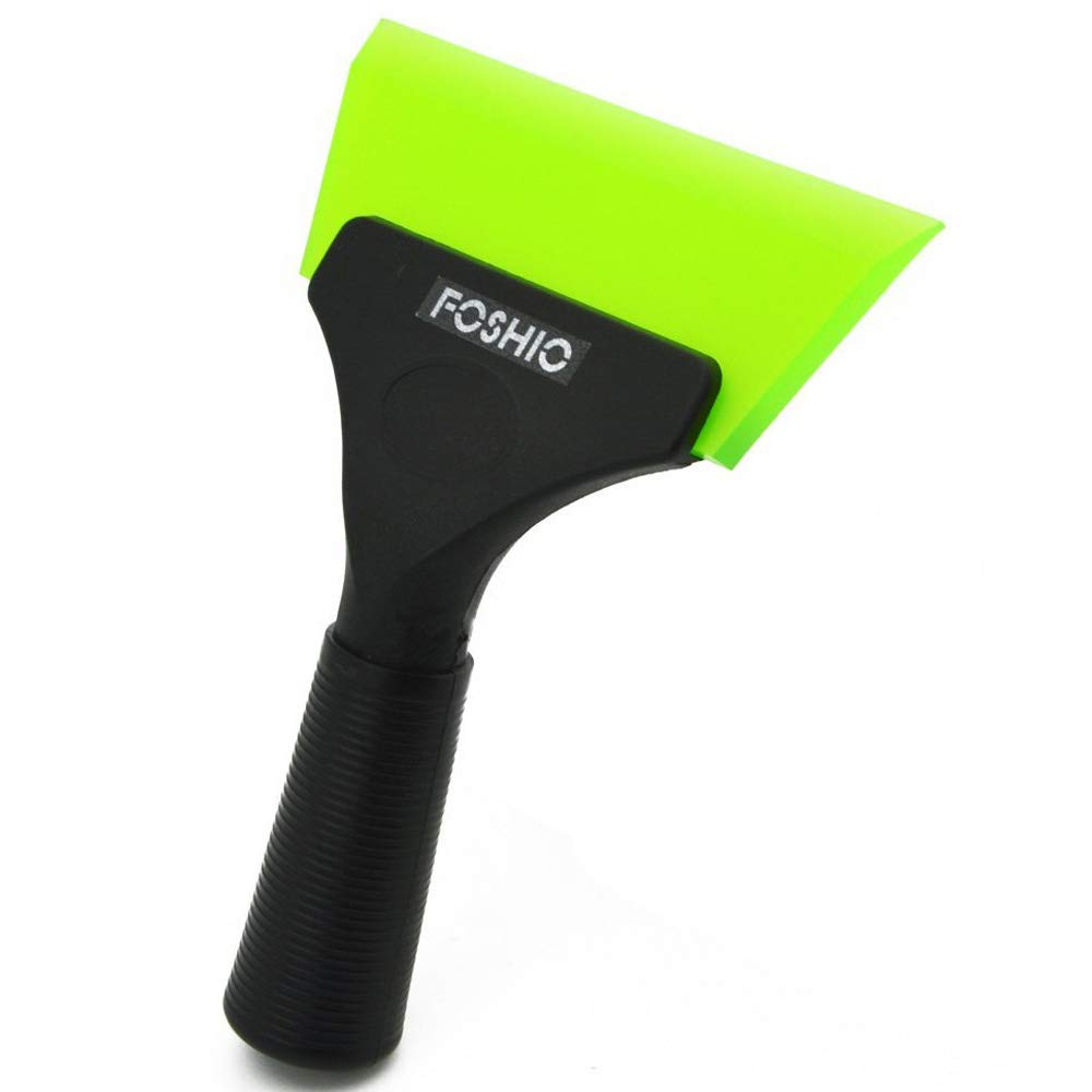 FOSHIO Professional Squeegees Window Water Wiper Shower Glass Cleaner with Silicone Rubber Blade for Car Vinyl Wrapping,Bathroom Mirror Door, 17cm