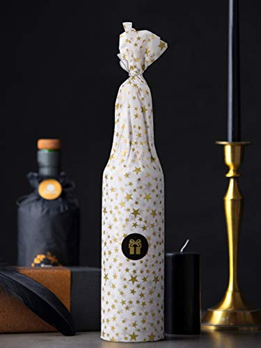 image for RUSPEPA White Tissue Paper - Gold Star Print Tissue Paper Bulk for Gif