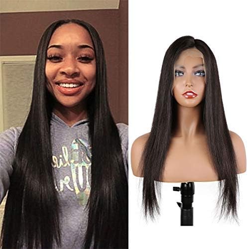 ORIGINAL QUEEN Straight Lace Front Wig with Pre Plucked Hairline Brazilian Straight Human Hair Wigs Natural Color(14 inches)