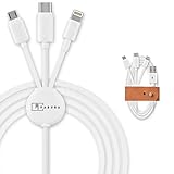 Fabura Multi Charging Cables, 4Ft Premium Quality 3 in 1 Multi Charger Cable with 8 Pin Lightning, USB C, Micro USB Charger Connector for Android & iPhone Smartphones, iPad Tablets