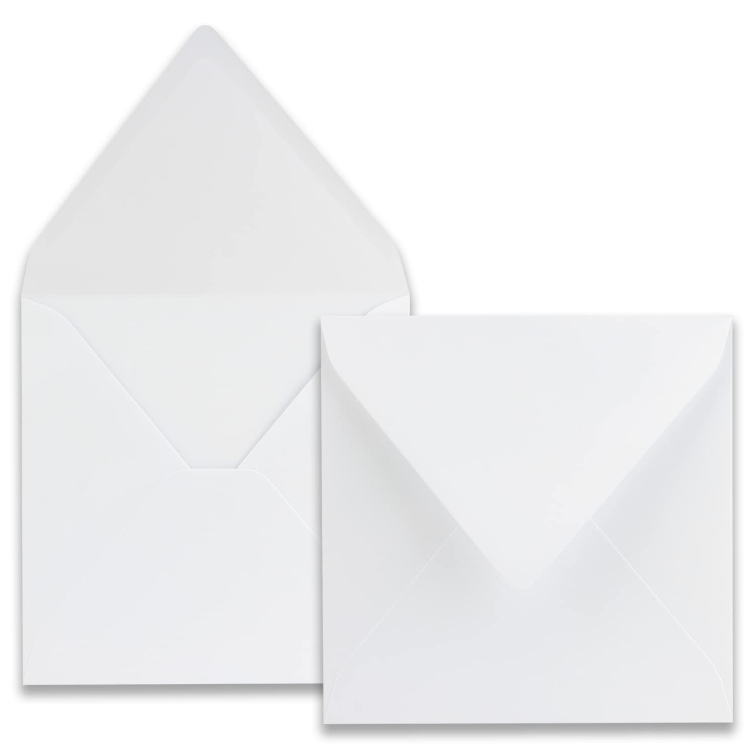 Square Envelopes Heavy Quality – 120 g/m²; 165 x 165 mm – Nassklebung – TIP Flap 50 Umschläge Weiß - SNK