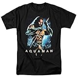 Aquaman Movie Jason Mamoa Trident T Shirt & Stickers (XX-Large) Black