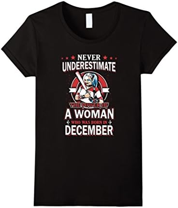 Women's Never Underestimate The Power Of A Woman Born In December XL Black