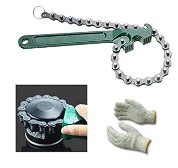 Inditrust 9 inch Multi-Purpose Motorcycle Car Engine Oil Filter Chain Wrench Spanner Removal Tool 225 Single Sided Adjustable Wrench