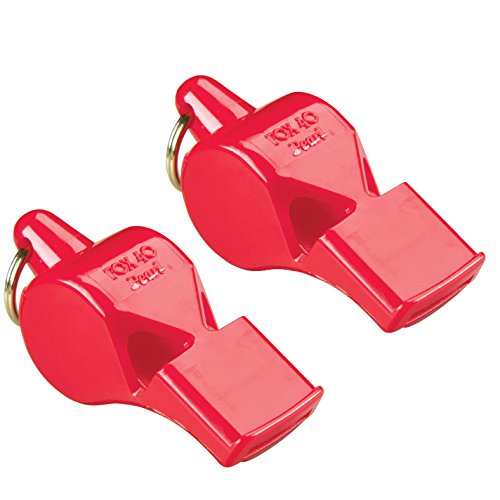 Fox 40 Pearl Sports and Safety Loud Marine Whistle, Red (2 Pack