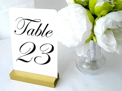 Table Card Holders Set of 10 - Gold Table Number Holders - 5 inches long - Wedding Card Holders - Handmade in the USA