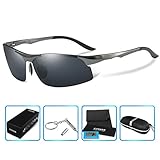 COSVER Men's Polarized Sports Sunglasses for Men Driving Cycling Running Fishing Golf Unbreakable Frame Metal Glasses 8003