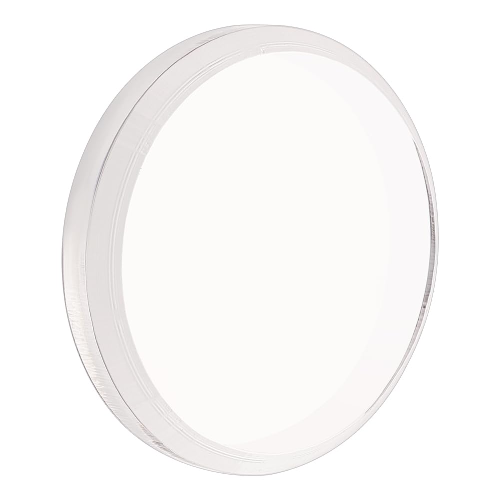 FINGERINSPIRE Acrylic Beveled Round Display Base 1.5x10cm (HxW) Clear Acrylic Display Block Round Jewelry Display Stand Acrylic Solid Display Holder for Home Decor Showing Photography Props