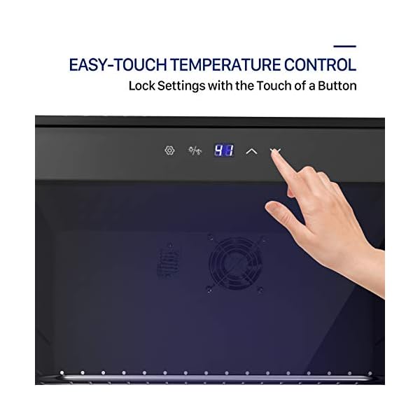 KUPPET-27-Bottles-Compressor-Freestanding-Wine-CoolerChiller-RedWhite-Wine-Beer-and-Champagne-Wine-Cellar-Digital-Temperature-Display-Double-layer-Glass-Door-Quiet-Operation
