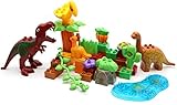 Little Treasures 43Pcs Dinosaur Building Block Play Set Featuring Dino Tyrannosaurus Rex Toy For Kids 3+