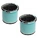 MyGift Rustic Style Teal Ceramic 5 Inch Round Succulent Cactus Planters, Small Cylindrical Flower Pots, Set of 2