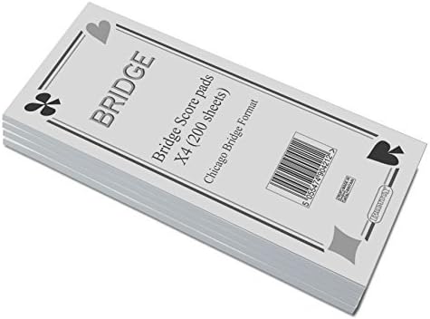 Brimtoy Chicago Bridge Score Pads 4 Pack, Easy to Use to Support Bridge Card Game, 200 Sheets, 50 Pages per Pad - Image 3