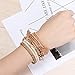 Multilayer Bohemian Brown Beaded Bracelet Crystal Pendant Charm Stretch Beach Stack Bangle Bracelet Set 7 Colors for Women Jewelry