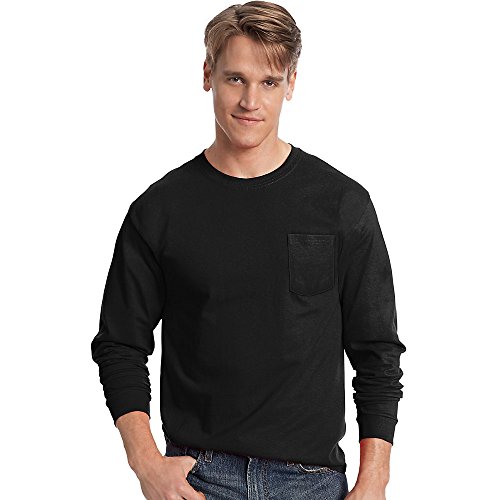 Hanes-Mens-Tagless-Long-Sleeve-T-Shirt-with-Pocket