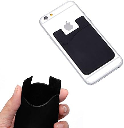 Whatsin Credit Card Holder Cell Phone Card Case Wallet Silicone Stick on Wallet Purse Card Sleeves (2-Pack, Whtie)