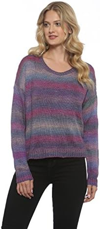 Cotton Emporium Ultra-Soft Airy Sweaters for Women - (100% Acrylic, Modest Neckline, Graceful Style, Sizes from S-XL) Made in the U.S.A (XL, Rainbow Pink)