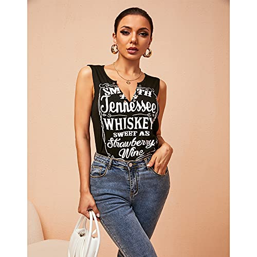 Women's Tennessee Whiskey Tank Top - V-Neck Ring Hole Tee With Country Music Saying (Rayon Blend) - View #7