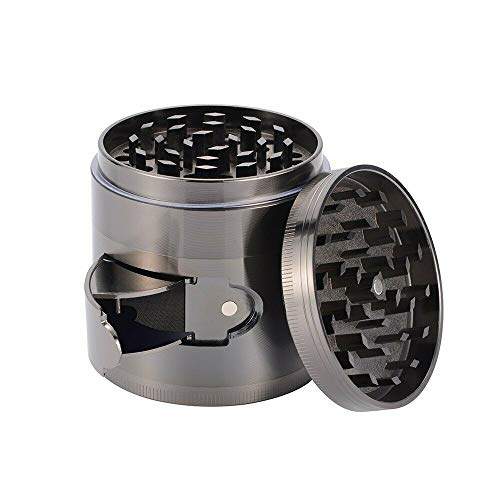 4 Piece Metal Tobacco Grinder Herb Spice Grinder Zinc Alloy Metal Grinder (Window Gun Metal)