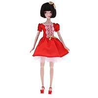 Toygogo Kurhn Doll Chinese Doll Kid Toy Collectible Gift 28cm 10 Joint BJD Action Figure - Red Pattern 2