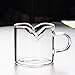 2 Pcs 100ml 3.4oz Creative Crystal Glass Mini Creamer Double Spout Coffee Milk Tea Pitcher Honey Jug Sauce Pitcher Jug Vase Syrup Dressing Server Mug Cup Creamer with Handle for Kitchen Home Decor