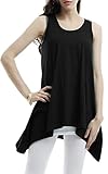 Women's Plus Vogue Wide Hem Design Top Shirts Tunic Sleeveless Summer Top