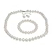 Sterling Silver Cultured Freshwater White Pearl Necklace Earrings Bracelet Set