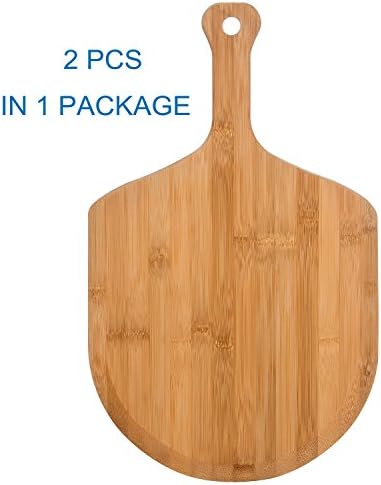 2-Pack Premium Bamboo Pizza Peel, Natural Color Extra Large Size 19.6 inch x 12 inch