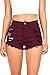 Vibrant Women's Juniors Denim High Waist Cutoff Shorts