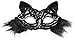 Venetian Masquerade Mask Women's Sexy Black Glitter Fancy Cat Lace Eye Mask (Cat Masquerade Mask)