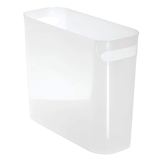 mDesign Bathroom Waste Bin Plastic Dustbin with Handles Modern