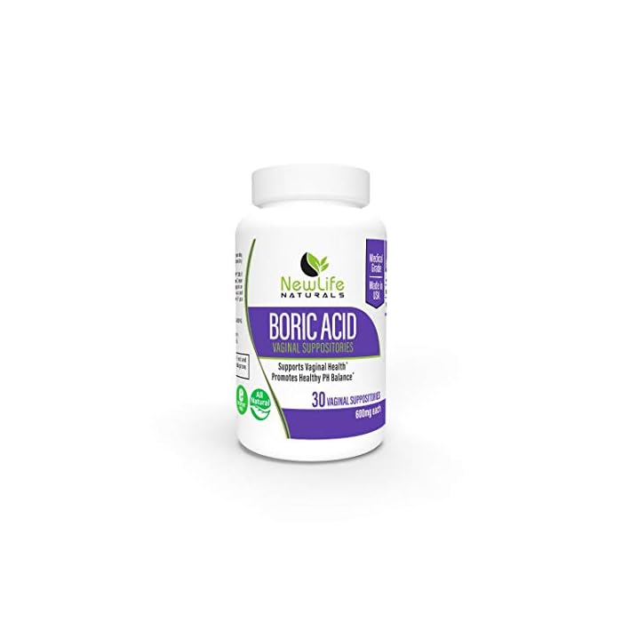 NewLife Naturals - Medical Grade Boric Acid Vaginal Suppositories - 600mg - 100% Pure Womens pH Balance Pills - Yeast…