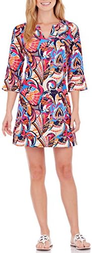 Jude Connally Megan 3/4 Sleeve Tunic Dress in Fanfair Harbor Blue (XLarge)
