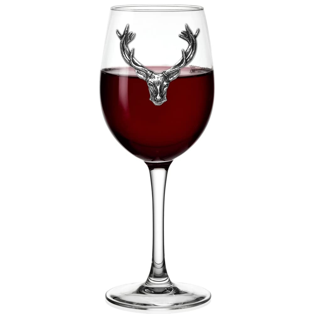 English Pewter Company Stag Head Wine Glass - Unique Gift for Men or Women, Birthdays, Anniversaries,Wedding [STAG207]