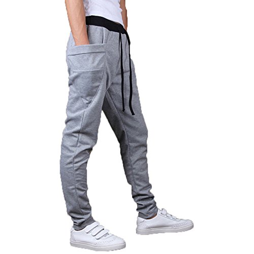 Juanshi Mens Sports Baggy Jogging Harem Pants Color Light Grey Size L Buy Online in United Arab