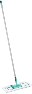Leifheit rückenschonender Bodenwischer Profi XL micro Duo mit Stahlstiel 140cm, Wischmopp zum Lösen mit Fußklick, mit Bezug aus Mikrofaser für Fliesen und Laminat, 360° Drehgelenk, Click-System