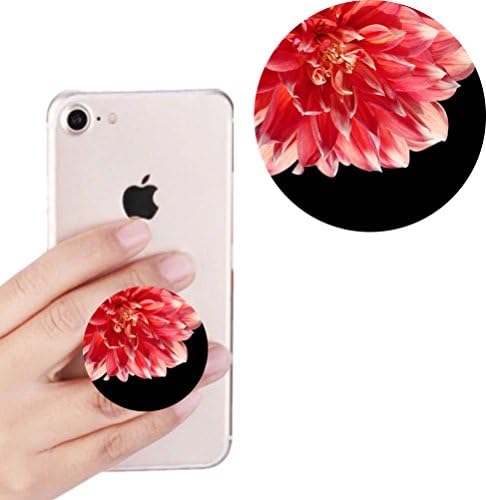 Expanding Stand Pop Out Grip Mount Holder Sockets for Apple iPhone,all Cellphones and Tablets - custom elegant summer coral red dahlia flower speck
