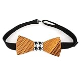 The Ideal Company Wood Wooden Bow Tie Handmade With Adjustable Strap