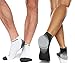 Physix Gear Short Compression Socks for Men & Women - Best Low Compression Socks Women & Men with Arch Support, Ideal for Running, Plantar Fasciitis comfort, and Swelling, Grey/Black (2 Pairs), L/XL