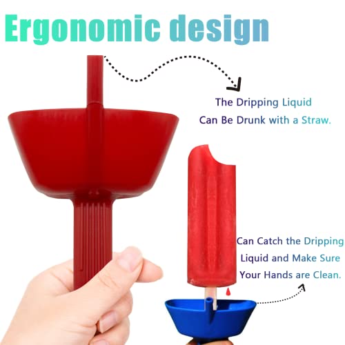Drip Free Popsicle Holder,Set of 4 Reusable Popcical Holder,Mess Free