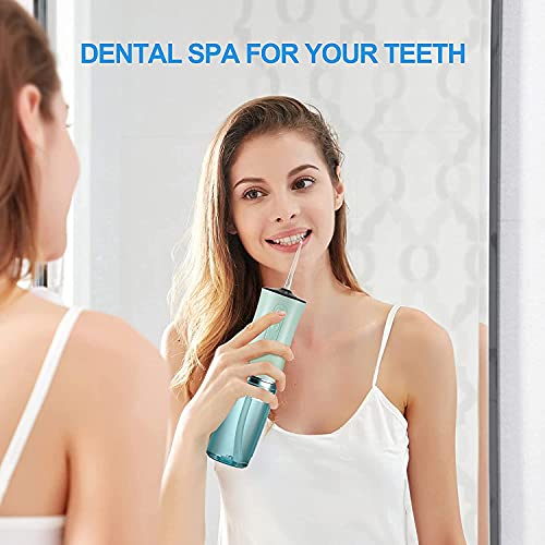 MuralMax Water Flosser Teeth Cleaner Cordless, Professional 300ML Water Dental Flosser Oral Irrigator with 4 Replaceable Jet Tips for Home Travel Braces Bridges Care IPX7 3 Modes Teeth Cleaner