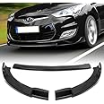 DriftX Performance, 3PCS Front Bumper Lip Kit fit for compatible with 2012-2017 Hyundai Veloster Base, STP-Style Splitter Trim Protection Spoiler, Air-Dam-Chin-Diffuser (Black)