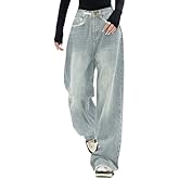 EMMIOL Jeans for Women Wide Leg Baggy Jeans Y2K Casual Loose Boyfriends Trousers Vintage Streetwear