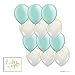 Andaz Press 11-inch Latex Balloon Duo Party Kit with Gold Cards & Gifts Sign, Mint Green and Clear with Gold Stars, 12-pk