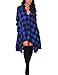Tribear Women's Oversize Loose Asymmetrical Long Sleeve T Shirt Dress (XX-Large, Blue)