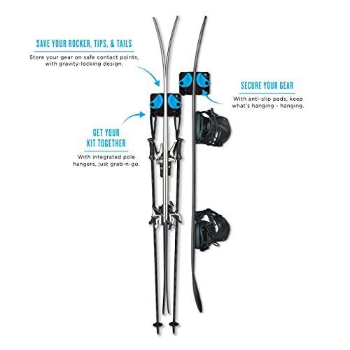 Gravity Grabber Ultimate Ski + Snowboard Wall Storage Rack Save