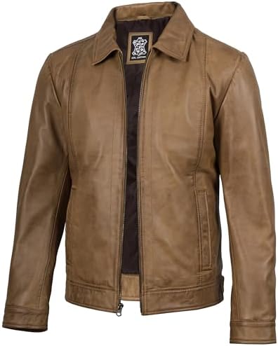 Amazon.com: Leder Fashions Men Genuine Leather Trench Coat