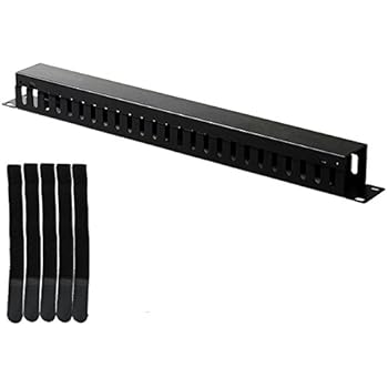 Lancher 19 Inch 1U Cable Management Horizontal Cable Rack Mount Manager with mounting Screws for Service Rack Cabinet 24 Slot Finger Duct with Cover
