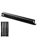 Lancher 19 Inch 1U Cable Management Horizontal Cable Rack Mount Manager with mounting Screws for Service Rack Cabinet 24 Slot Finger Duct with Cover