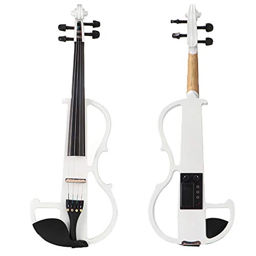 Electric Violin, Black Full Size 4/4 Vintage Solid Wood Mahogany